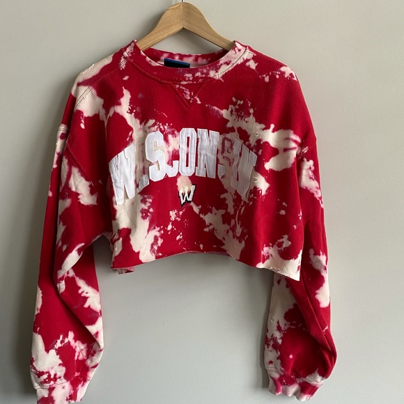 Vintage custom cropped Wisconsin badgers crewneck - Picture 5 of 8